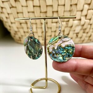 Elegant Abalone Shell Dangle Earrings